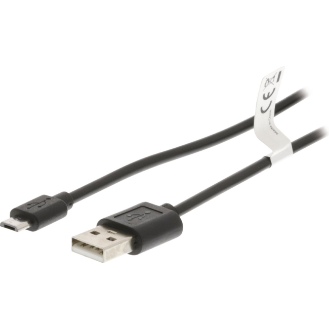 Valueline - Micro USB naar USB 2.0 kabel  - 2 meter - Zwart