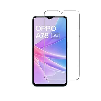 Cover2day Case2go - Screenprotector geschikt voor Oppo A78 - Tempered Glass - Gehard Glas - Transparant