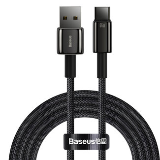 Baseus Baseus - USB naar USB-C kabel - Snel lader geschikt voor toestellen met USB-C aansluiting - 2 Meter - 66W - Zwart