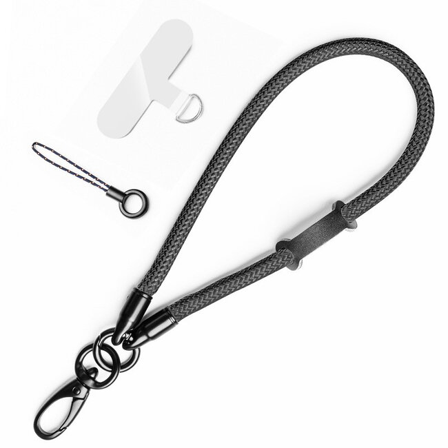 Universele Telefoonkoord - Telefoonketting met Clip -  Met Afneembaar Koord- 15 cm Koord - Grijs