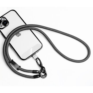 Cover2day Universele Telefoonkoord - Telefoonketting met Clip -  Met Afneembaar Koord - 40 cm Koord - Grijs