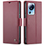 CaseMe - Telefoonhoesje geschikt voor Xiaomi 13 Lite - Retro Wallet Book Case - Met Magnetische Sluiting - Rood