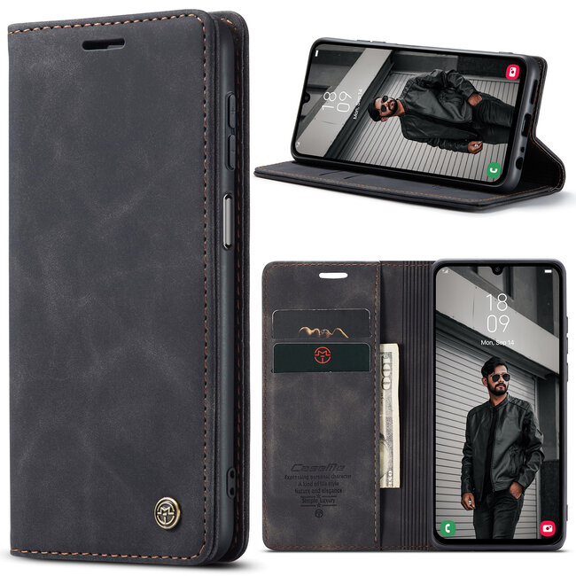 CaseMe - Telefoonhoesje geschikt voor Samsung Galaxy A24 5G - Wallet Book Case - Met Magnetische Sluiting - Zwart