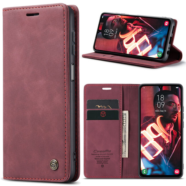CaseMe - Telefoonhoesje geschikt voor Samsung Galaxy A24 5G - Wallet Book Case - Met Magnetische Sluiting - Rood