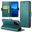 CaseMe - Telefoonhoesje geschikt voor Xiaomi 13 Pro - Retro Wallet Book Case - Met Magnetische Sluiting - Groen