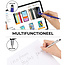 6 Stuks - Balpen en Touch Pen - 2 in 1 Stylus Pen voor smartphone en tablet - Metaal - Zilver