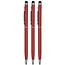 3 Stuks - Touch Pen - 2 in 1 Stylus Pen voor smartphone en tablet - Metaal - Rood