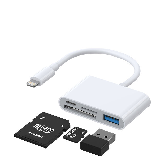 JOYROOM - Lightning naar USB OTG kaartlezer - wit