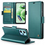 CaseMe - Telefoonhoesje geschikt voor Poco X5 Pro - Retro Wallet Book Case - Met Magnetische Sluiting - Groen