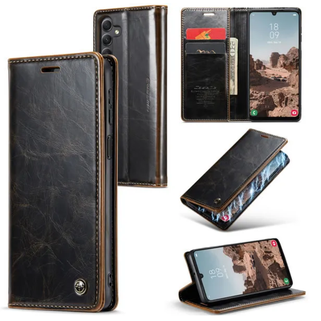 CaseMe - Telefoonhoesje geschikt voor Samsung Galaxy A24 4G - Wallet Book Case - Met Magnetische Sluiting - Bruin