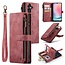 CaseMe - Telefoonhoesje geschikt voor Samsung Galaxy A24 4G - Wallet Book Case met ritssluiting - Magneetsluiting - Rood