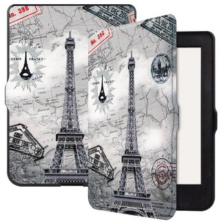 Cover2day Case2go - Case for Kobo Nia - Slim Tri-Fold Book Case - Whiteh Auto Sleep Wake Function - Eiffeltower