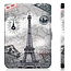 Case2go - Case for Kobo Nia - Slim Tri-Fold Book Case - Whiteh Auto Sleep Wake Function - Eiffeltower