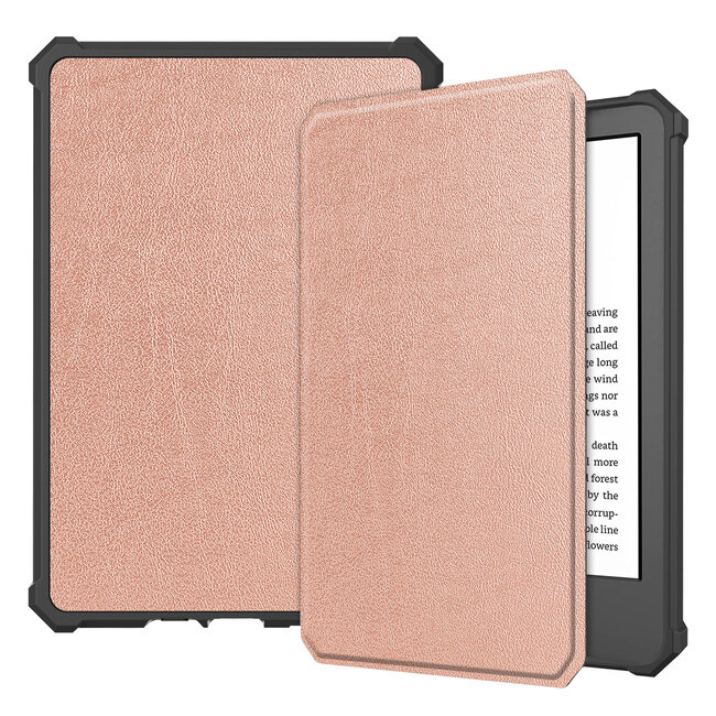 Case2go - Hoes geschikt voor Amazon Kindle 11 (2022) - TPU Book Case - Auto/Wake functie - Rose Gold