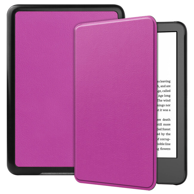 Case2go - E-reader Hoes geschikt voor Amazon Kindle 11 (2022) - Tri-fold Cover - Auto/Wake functie - Paars