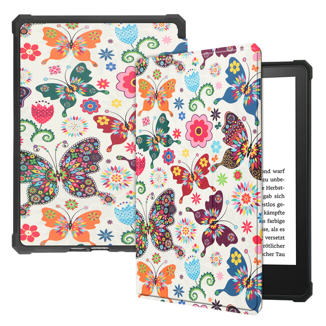 Cover2day - E-reader hoesje voor Amazon Kindle Paperwhite 2021 - Sleepcover - Auto/Wake functie - Magnetische sluiting - Vlinders