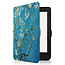 Case2go - Case for Kobo Nia - Slim Tri-Fold Book Case - Whiteh Auto Sleep Wake Function - White Blossom