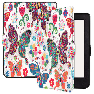 Cover2day Case2go - Case for Kobo Nia - Slim Tri-Fold Book Case - Whiteh Auto Sleep Wake Function - Butterflies