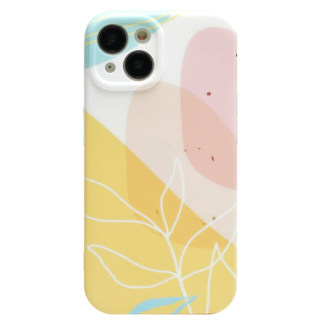 Hoozey - Hoesje voor Apple iPhone 14 Plus - Nature Vibes - Geel / Roze