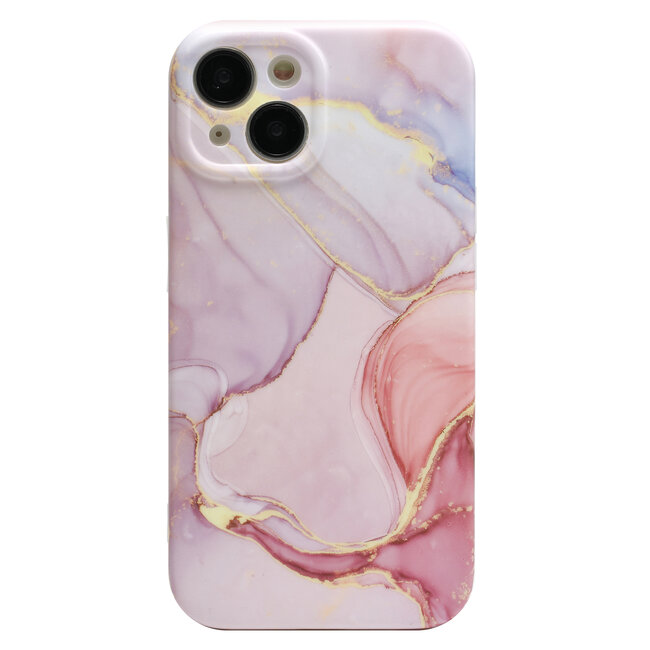 Hoozey - Hoesje geschikt voor Apple iPhone 14 Pro Max - Marble Print - Roze