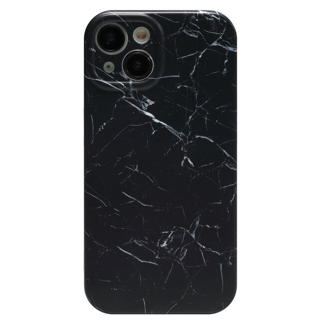 Hoozey - Hoesje geschikt voor Apple iPhone 14 Plus - Marble Print - Zwart