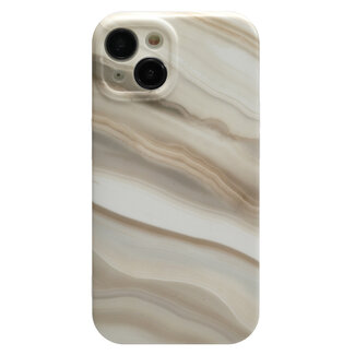 Hoozey - Hoesje voor Apple iPhone 14 Plus - Marble Print - Licht Bruin