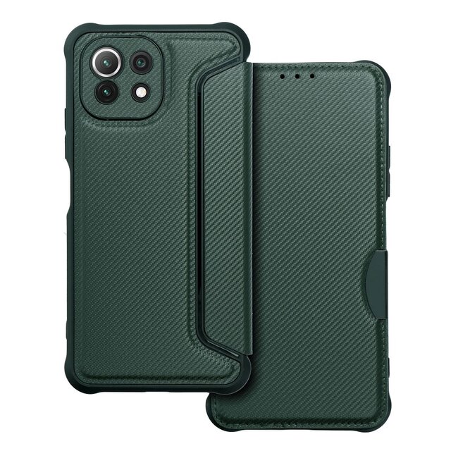 Case2go - Hoesje voor Xiaomi Mi 11 Lite - Schokbestendige Book Case - Groen