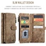 CaseMe - Telefoonhoesje geschikt voor Samsung Galaxy S21 FE- Wallet Book Case met ritssluiting - Magneetsluiting - Bruin