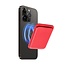 Case2go - Pasjes Houder geschikt voor iPhones en Apple magnetische Ring - Magnetische Kaarthouder - Rood