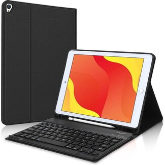 Case2go Case2go - Tablet Toetsenbord Hoes geschikt voor Apple iPad 10.2 inch 2019 / 2020 / 2021- Keyboard Case met Stylus Pen Houder - QWERTY indeling - Zwart