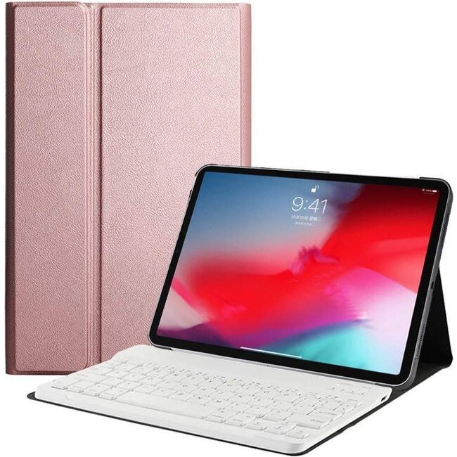 Bluetooth Toetsenbord geschikt voor Apple iPad Pro 2020 (11 Inch) Toetsenbord &amp; Hoes - QWERTY Keyboard case - Auto/Wake functie - Rosé-Goud