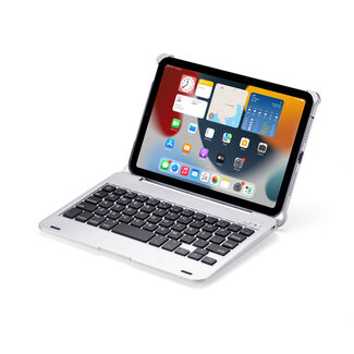 Merkloos Case2go - Bluetooth Toetsenbord Tablet Hoes geschikt voor Apple iPad Mini 6 2021 - QWERTY - 8.3 inch - Zilver