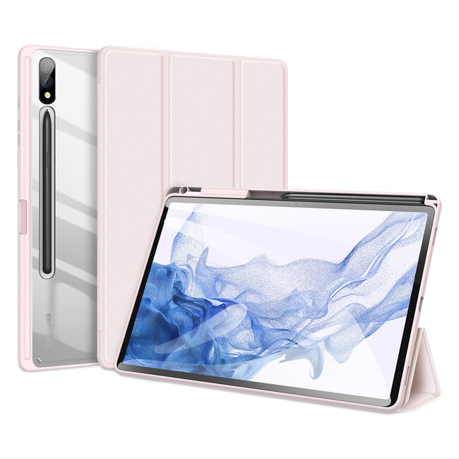 Dux Ducis - Tablet hoes geschikt voor Samsung Galaxy Tab S9 Plus (2023) - Toby Series - Auto Sleep/Wake functie - Tri-Fold Book Case - Roze