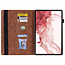 Case2go - Hoes voor Samsung Galaxy Tab S9 - Business Wallet Book Case - Met pasjeshouder - Bruin