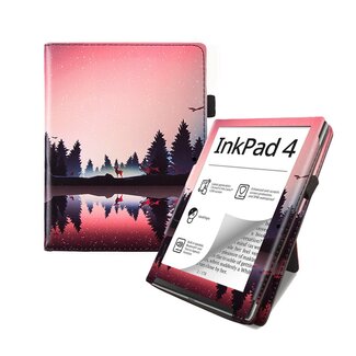 Cover2day Case2go - E-reader hoes voor Pocketbook Inkpad 4 - Sleepcover - Auto/Wake functie - Met handstrap - Lake side