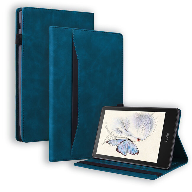 Cover2day - Hoes voor Kindle Paperwhite (2021) - Business Wallet Book Case - Met pasjeshouder - Blauw