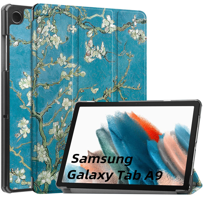 Tablet hoes geschikt voor de Samsung Galaxy Tab A9 (2023) 8 inch - Witte Bloesem