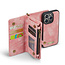 CaseMe - Telefoonhoesje geschikt voor Apple iPhone 15 Pro - 2 in 1 Book Case en Back Cover - Licht Roze