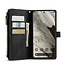 CaseMe - Hoesje geschikt voor Google Pixel 8 - Vintage Wallet Book Case Ritssluiting - Met Magneetsluiting - Zwart