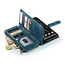 CaseMe - Hoesje geschikt voor Google Pixel 8 Pro - Vintage Wallet Book Case Ritssluiting - Met Magneetsluiting - Blauw