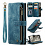 CaseMe - Hoesje geschikt voor Google Pixel 8 - Vintage Wallet Book Case Ritssluiting - Met Magneetsluiting - Blauw