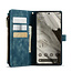 CaseMe - Hoesje geschikt voor Google Pixel 8 - Vintage Wallet Book Case Ritssluiting - Met Magneetsluiting - Blauw