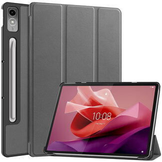 Cover2day Case2go - Tablet hoes voor Lenovo Tab P12 - Tri-Fold Book Case - Auto/Wake functie - Grijs