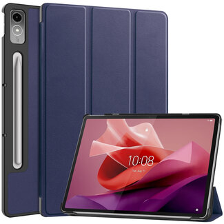 Cover2day Case2go - Tablet hoes voor Lenovo Tab P12 - Tri-Fold Book Case - Auto/Wake functie - Blauw