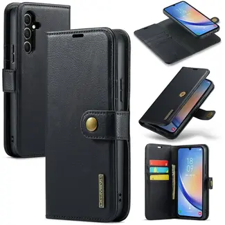 CaseMe CaseMe - Telefoonhoesje geschikt voor Samsung Galaxy S23 FE - Bookcover - Met Afneembare Magneet - Backcase - Ming Serie - Zwart