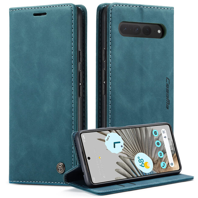 CaseMe - Telefoonhoesje geschikt voor Google Pixel 8 - Wallet Book Case - Met Magnetische Sluiting - Blauw