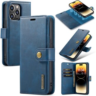 CaseMe CaseMe - Telefoonhoesje geschikt voor iPhone 15 Pro - Bookcover - Met Afneembare Magneet-backcase - Ming Serie - Blauw