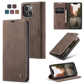 CaseMe CaseMe - Telefoonhoesje geschikt voor Apple iPhone 15 - Wallet Book Case - Met Magnetische Sluiting - Donker Bruin