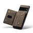 CaseMe - Telefoonhoesje geschikt voor Google Pixel 8 Pro - Back Cover - Met Magnetische Pasjeshouder - Donker Bruin