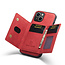 CaseMe - Telefoonhoesje geschikt voor iPhone 15 - Back Cover - Met Magnetische Pasjeshouder - Rood